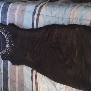 Black jewel detail mini dress
